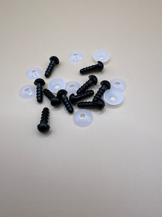 6mm solid black eyes