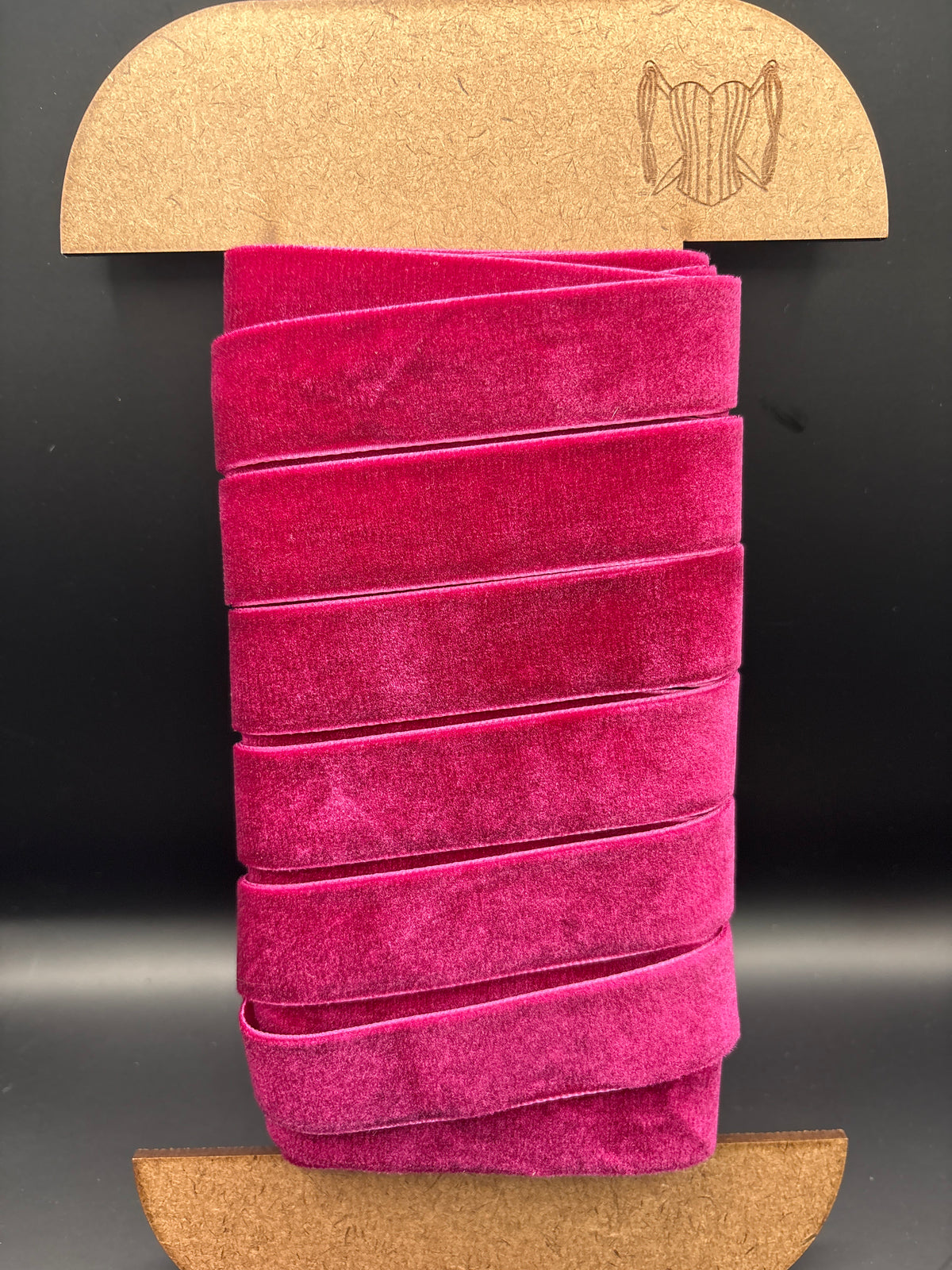 Fuchsia velvet ribbon 25mm