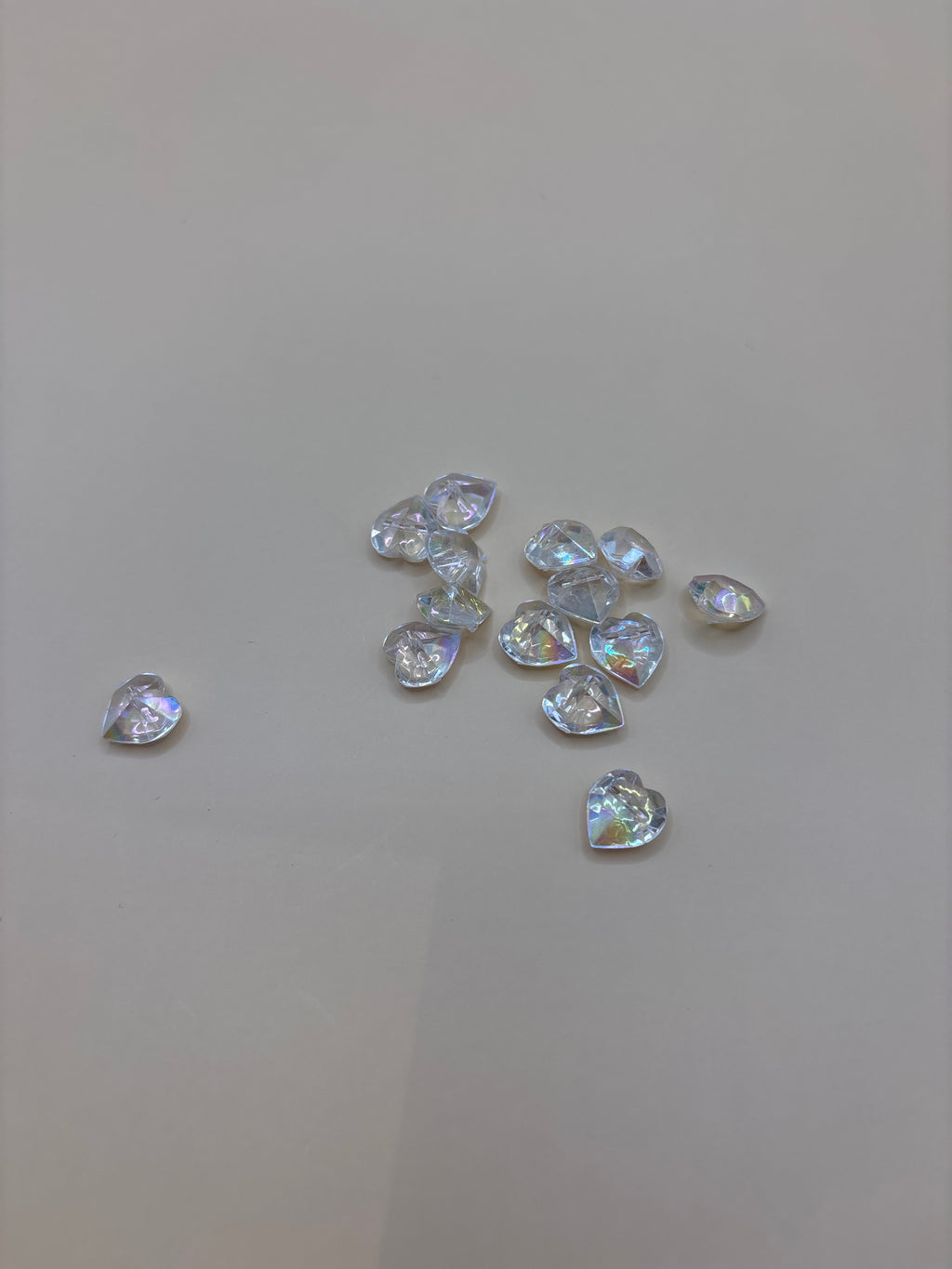 Small Clear Heart shaped buttons