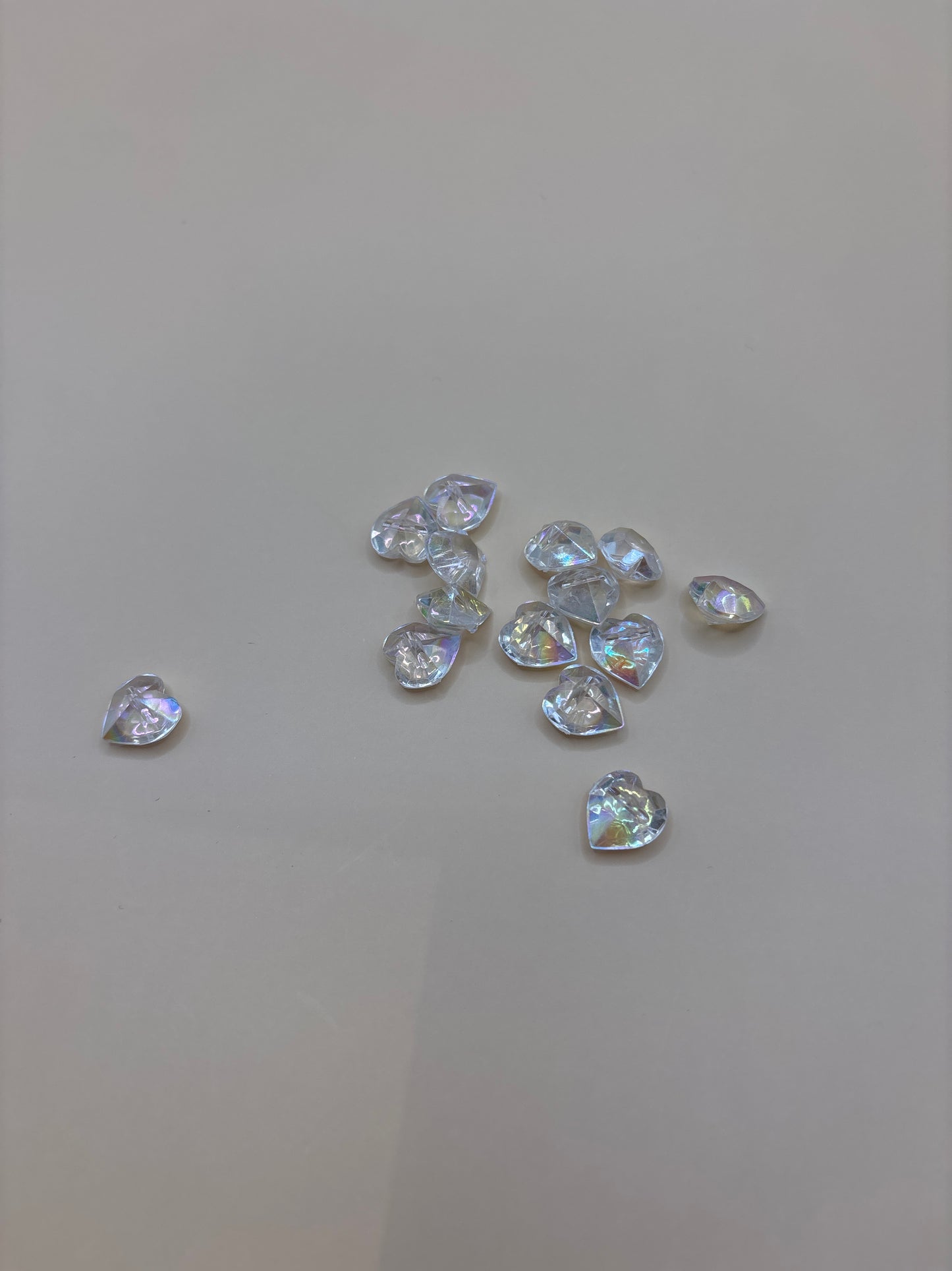 Small Clear Heart shaped buttons