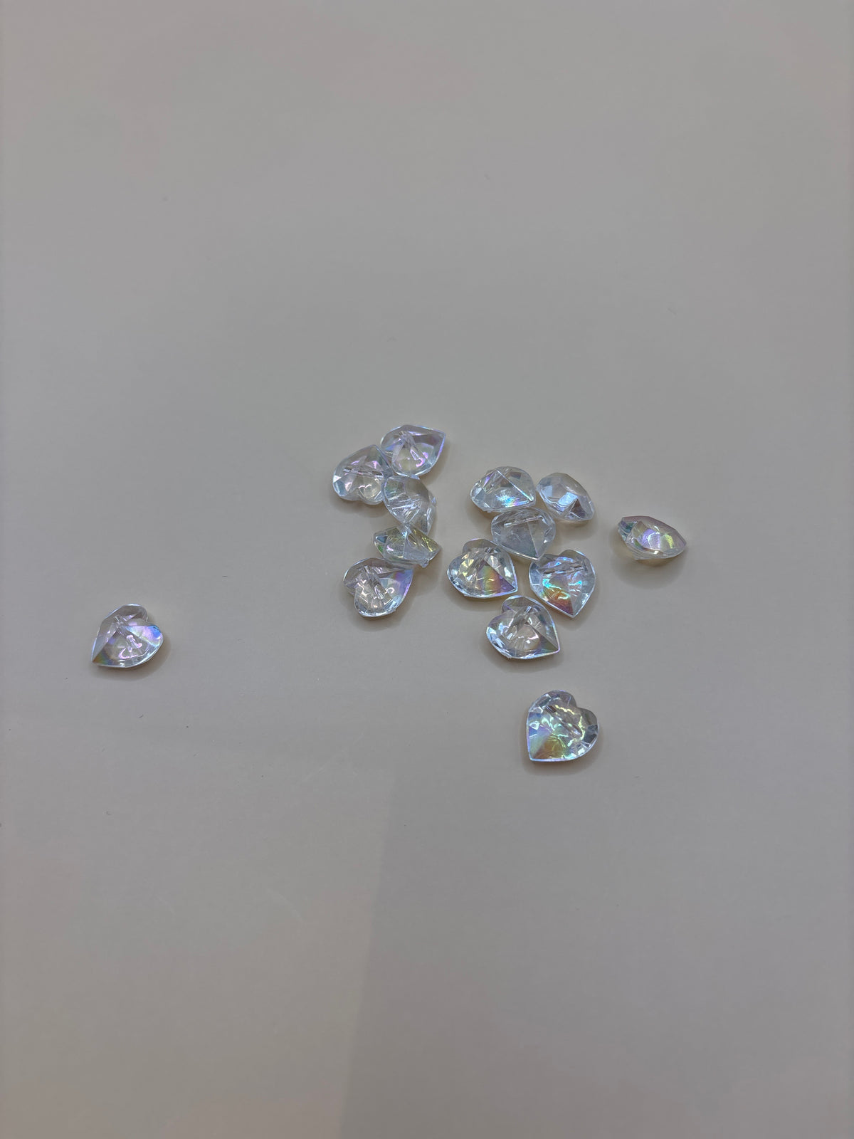 Small Clear Heart shaped buttons