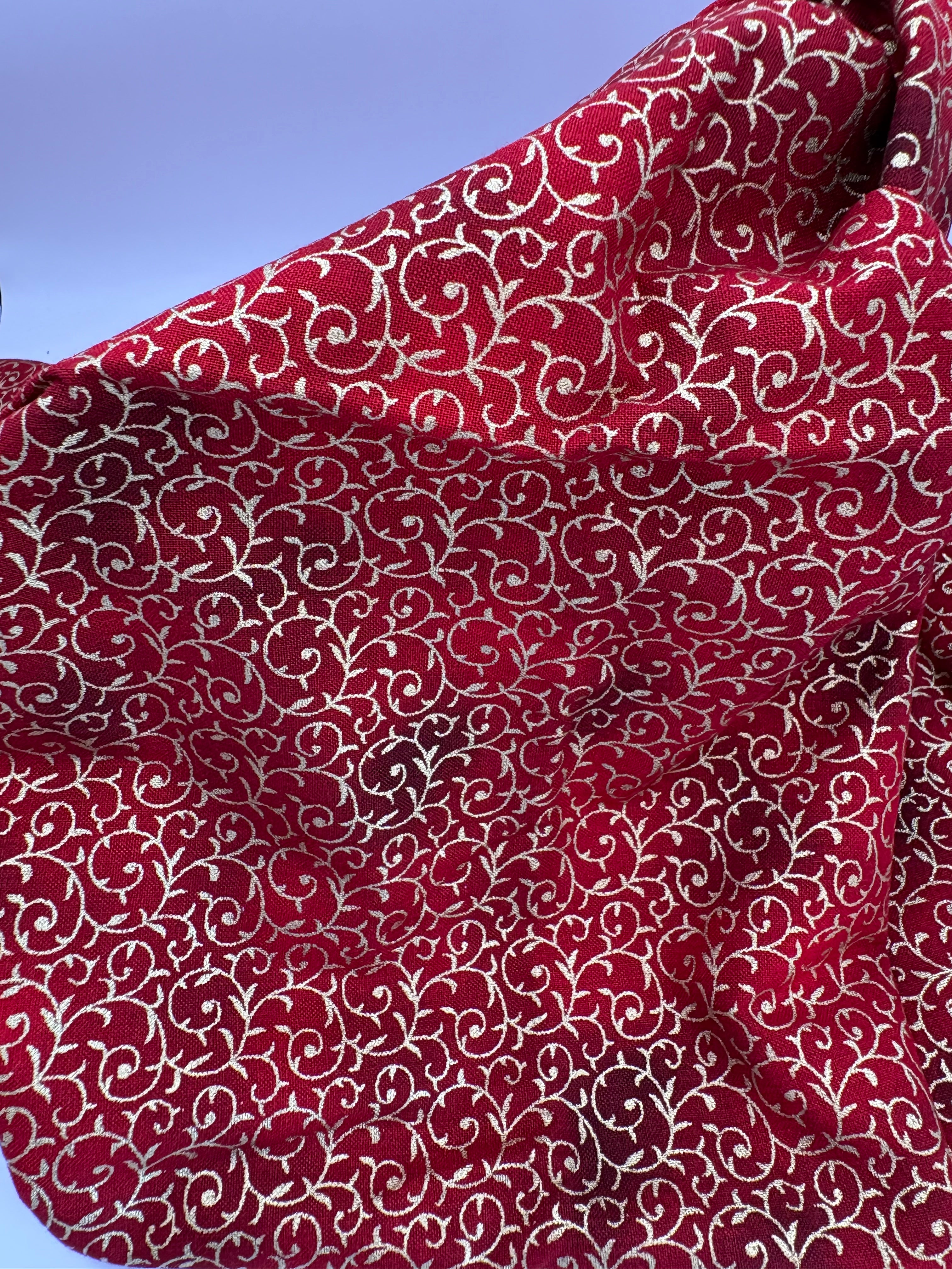 John Louden Christmas prints red and gold swirls