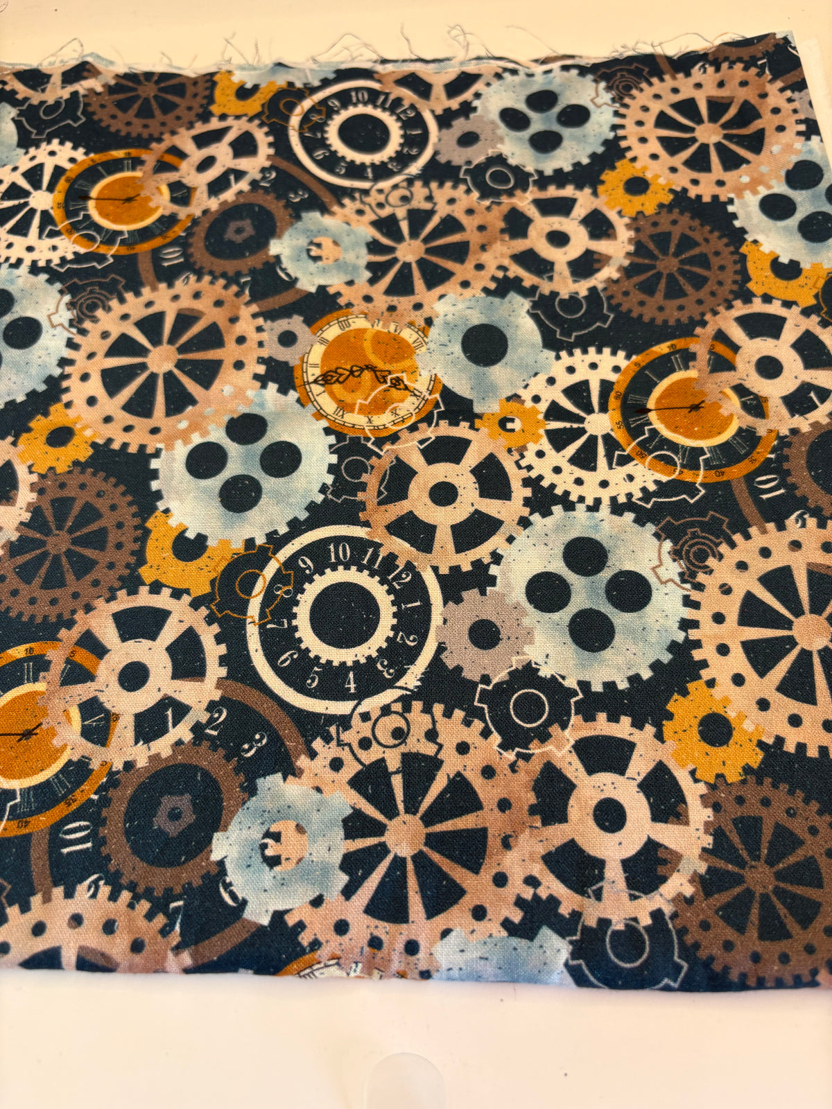 Steampunk Cogs and Clocks cotton fabric