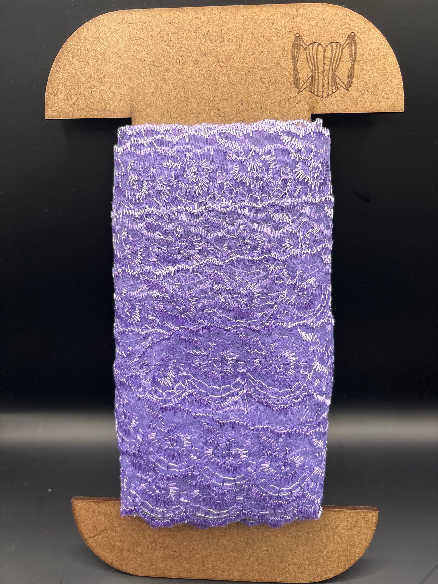 Lilac embroidered tulle lace