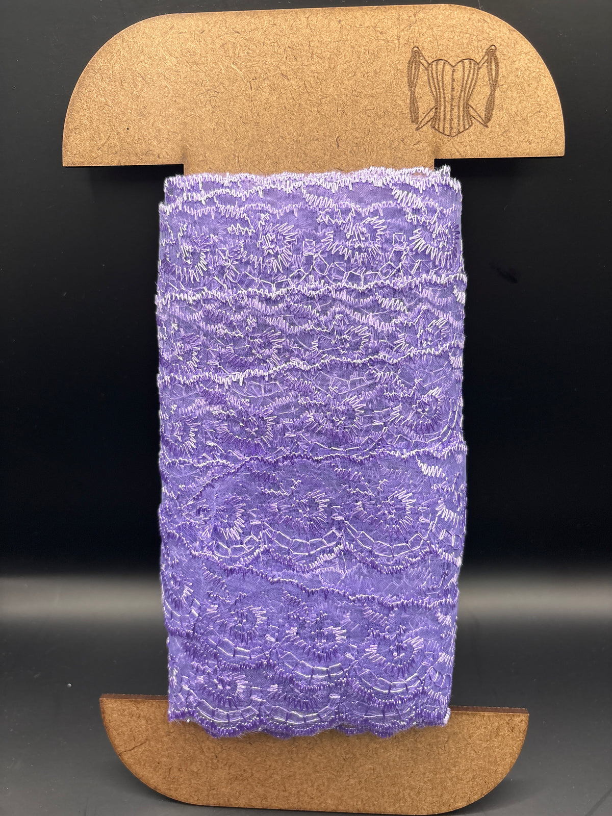 Lilac embroidered tulle lace