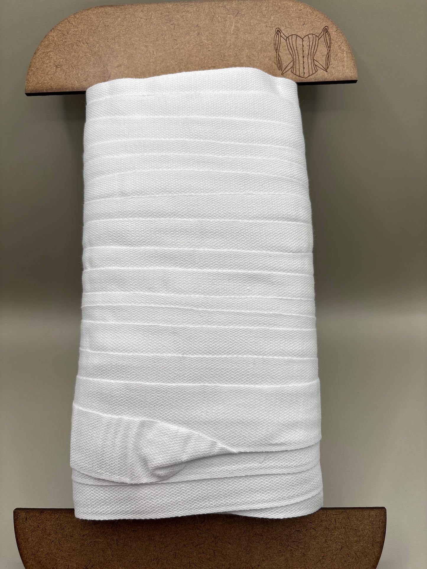 25mm cotton tape white