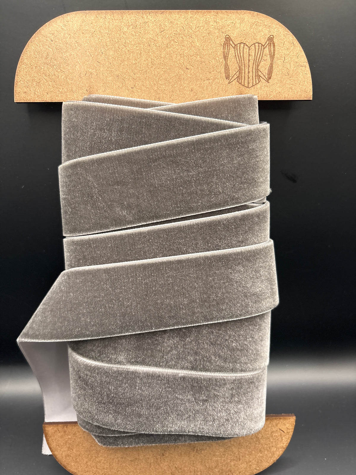 Slate velvet Ribbon 38mm