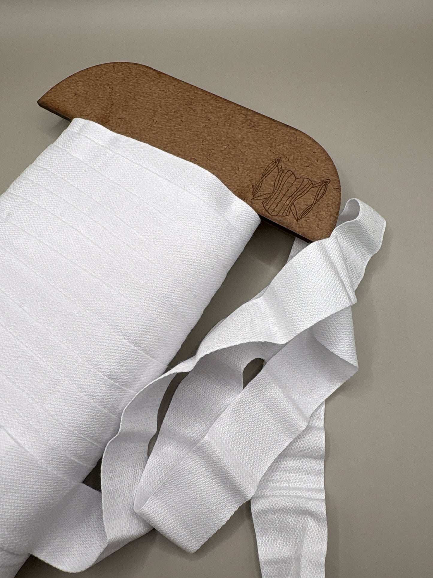 25mm cotton tape white