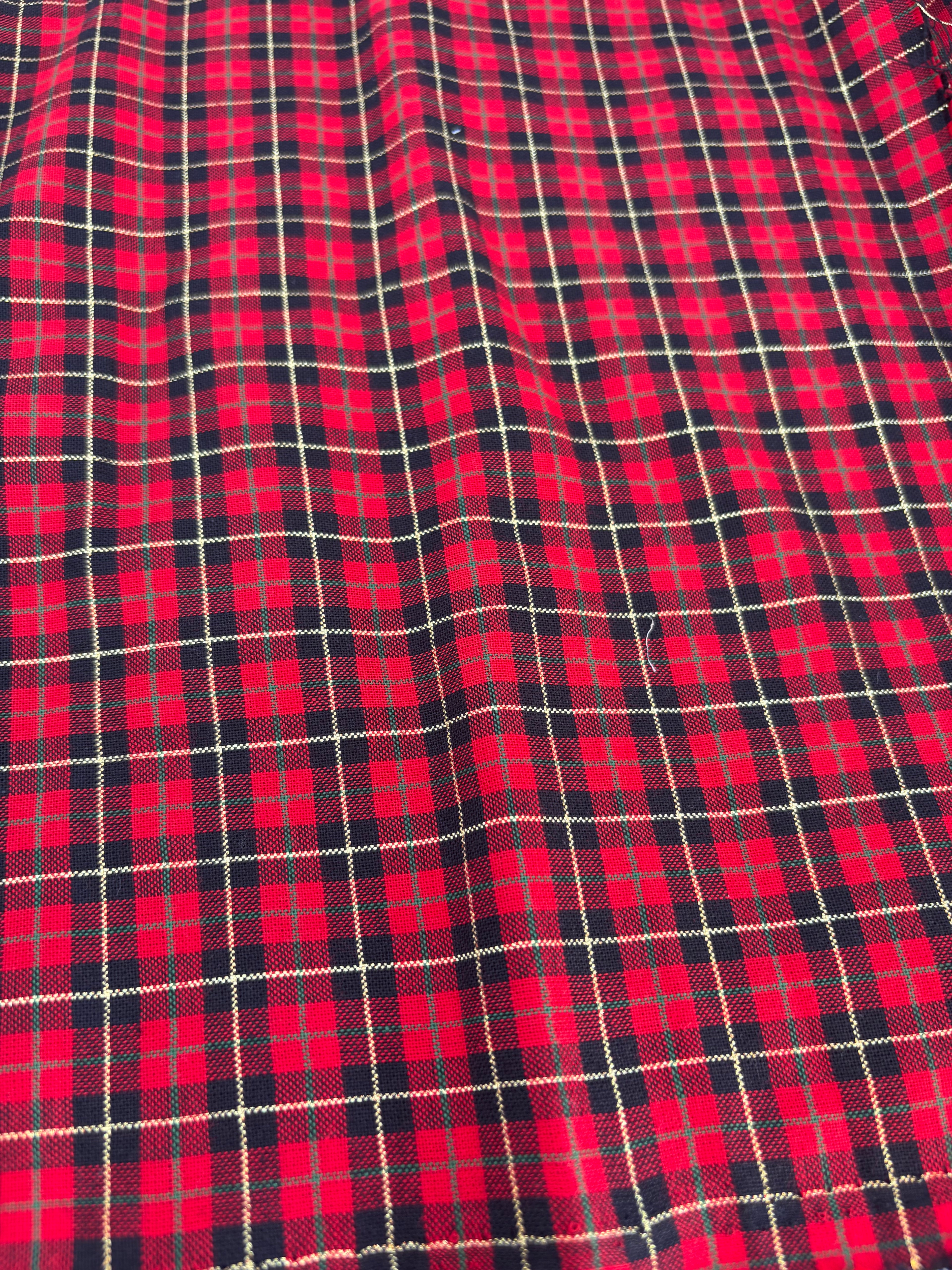 Tartan Metallic Cotton black  & red