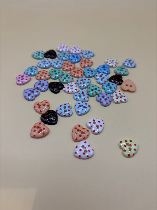 Heart shaped buttons