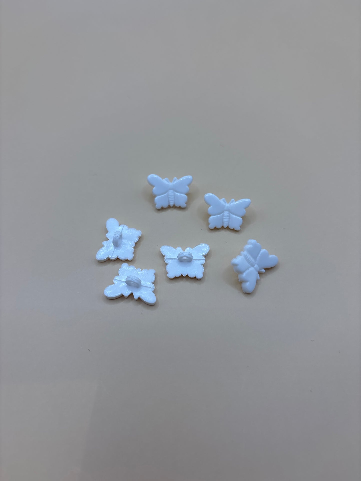 White Butterfly shaped button