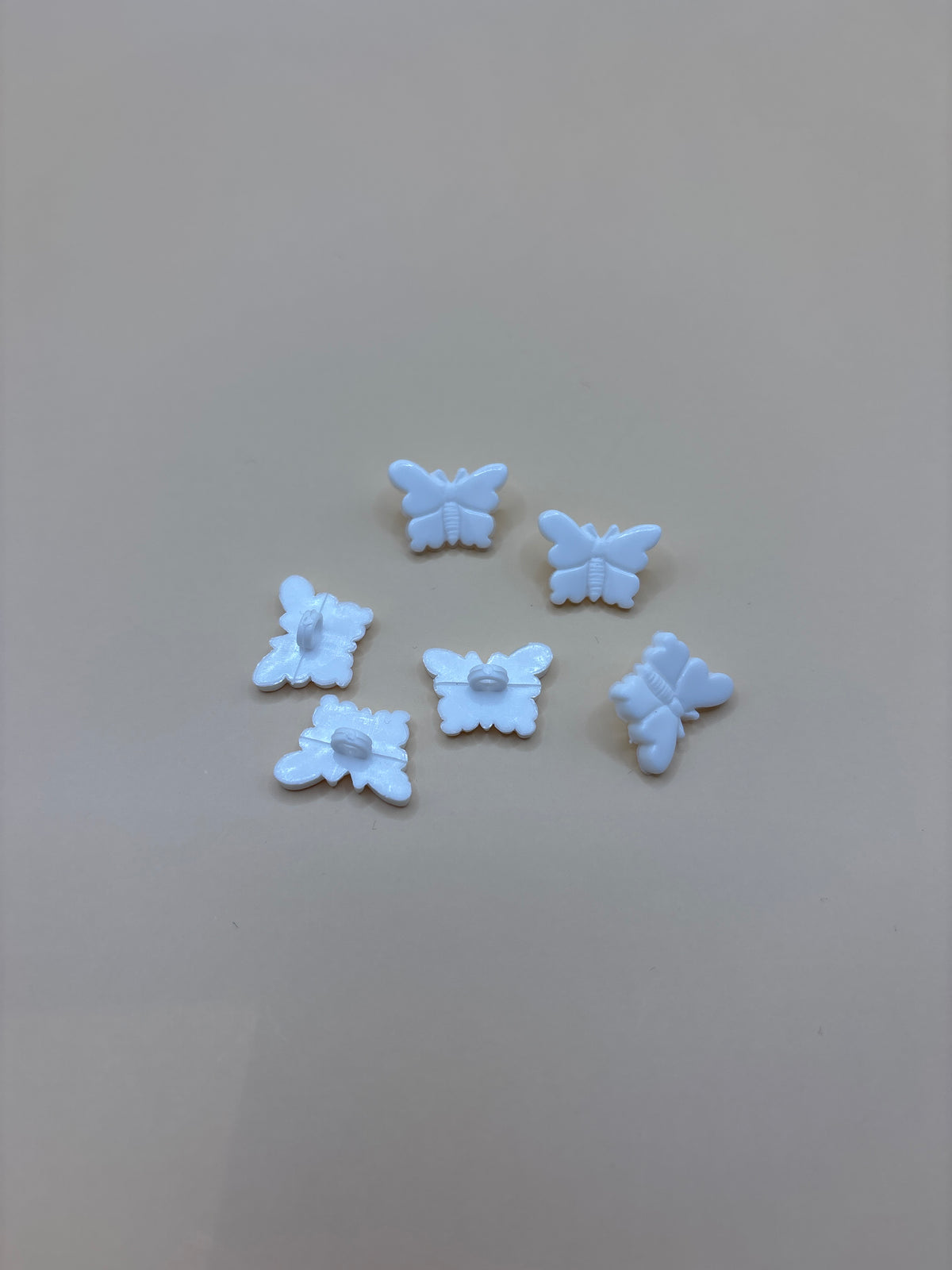 White Butterfly shaped button