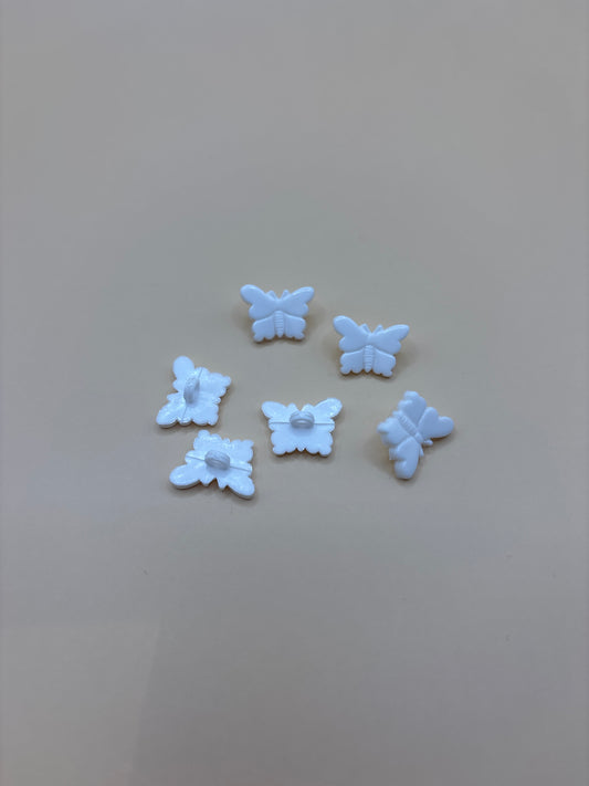 White Butterfly shaped button