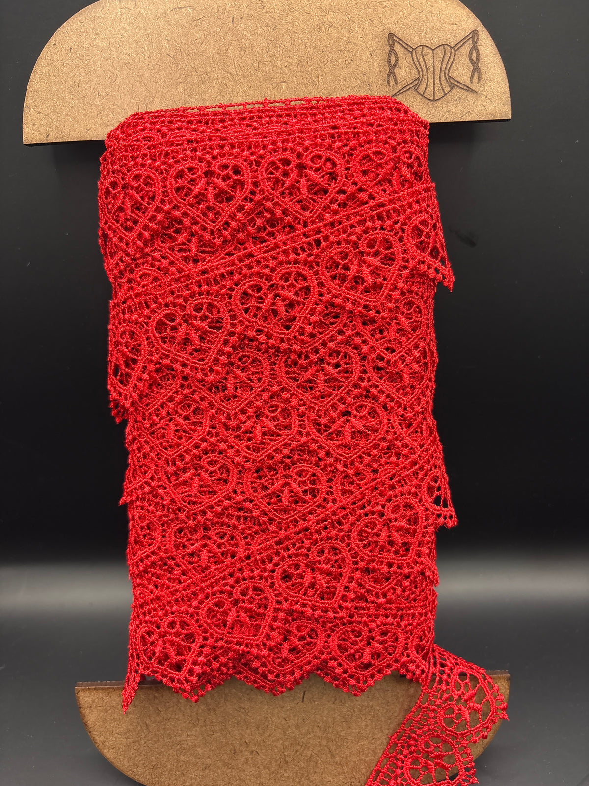 Red Guipure lace Heart Design