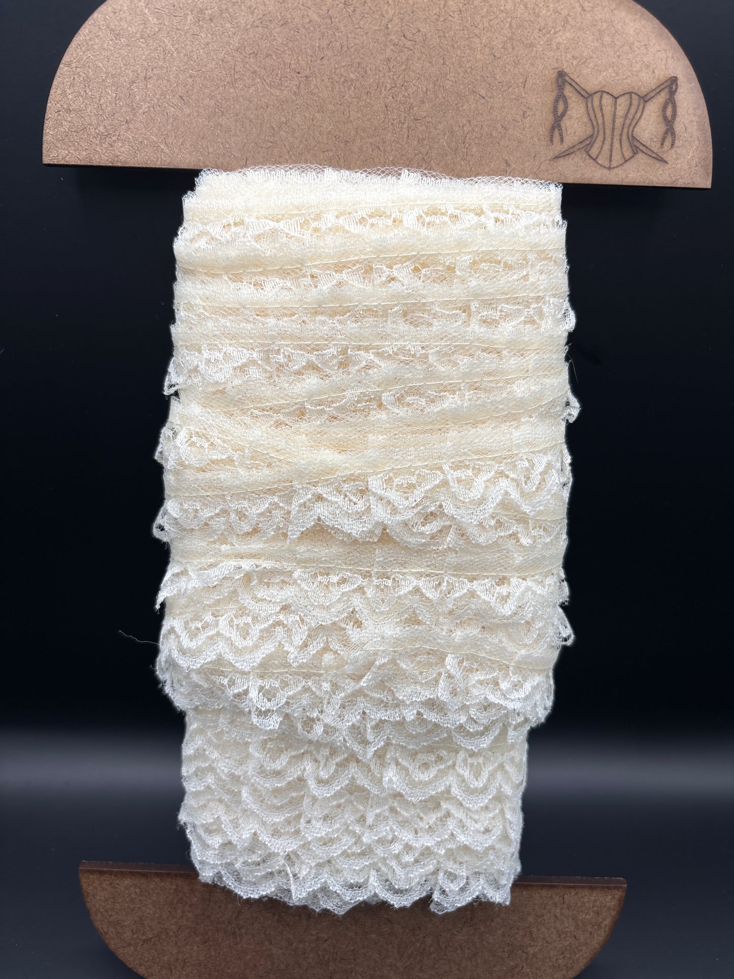 Cream frilled lace