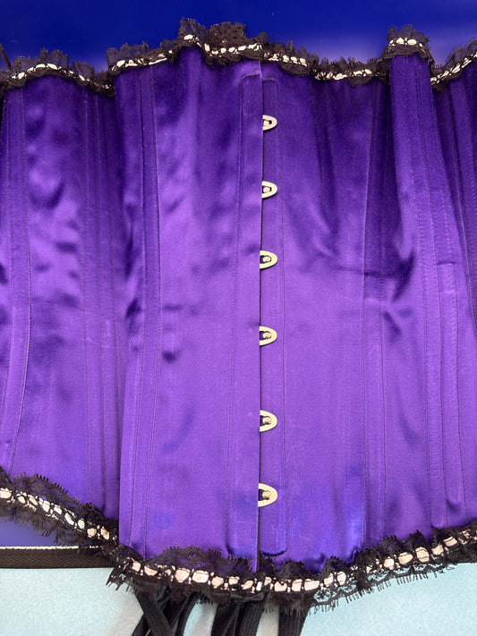 Purple satin Coutil corset