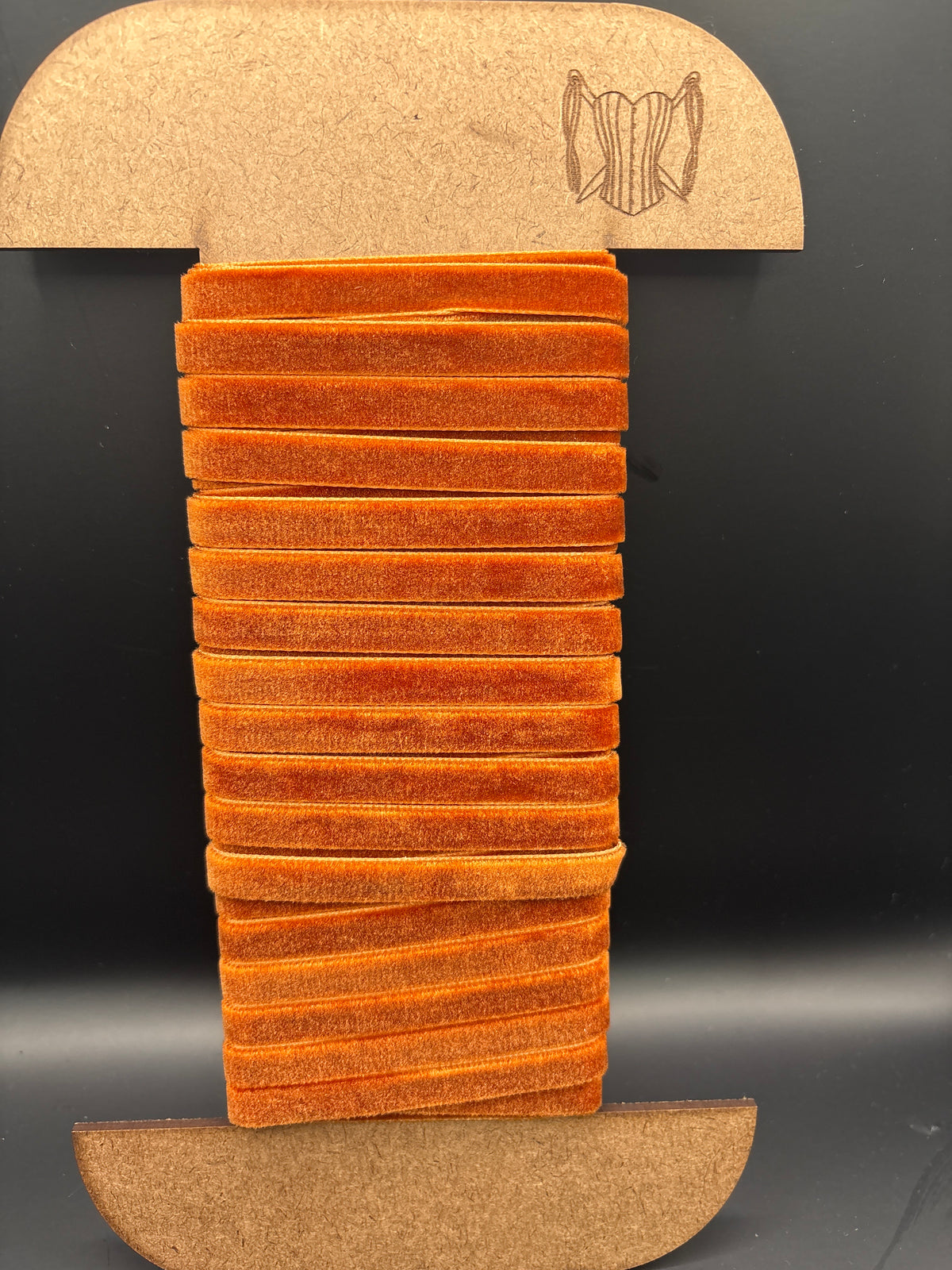 Rust velvet ribbon 10mm