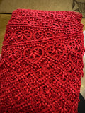 Red Guipure lace Heart Design
