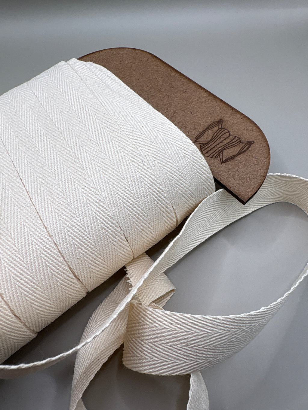 Cotton herringbone webbing natural