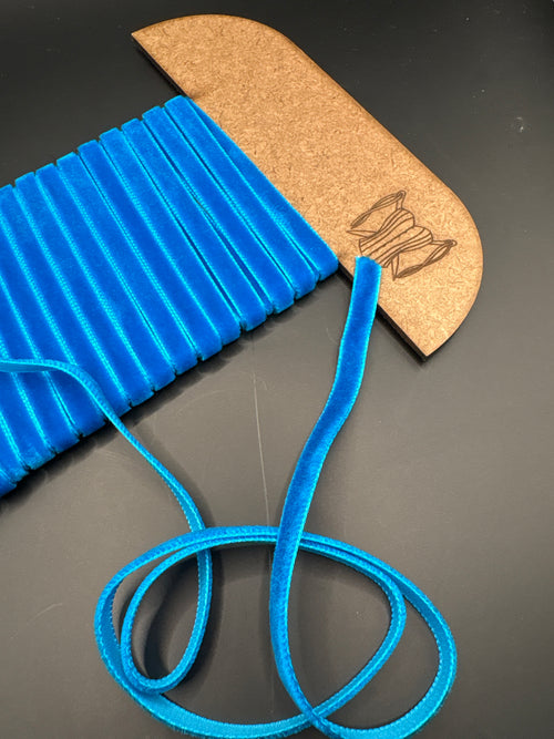 Bright blue velvet ribbon 7mm