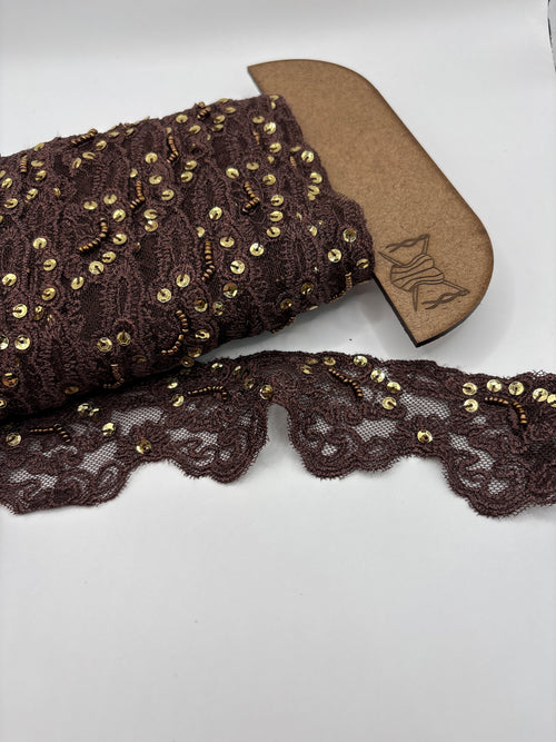 Brown lace with beads