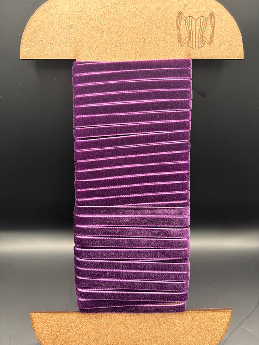 Plum velvet ribbon 7mm