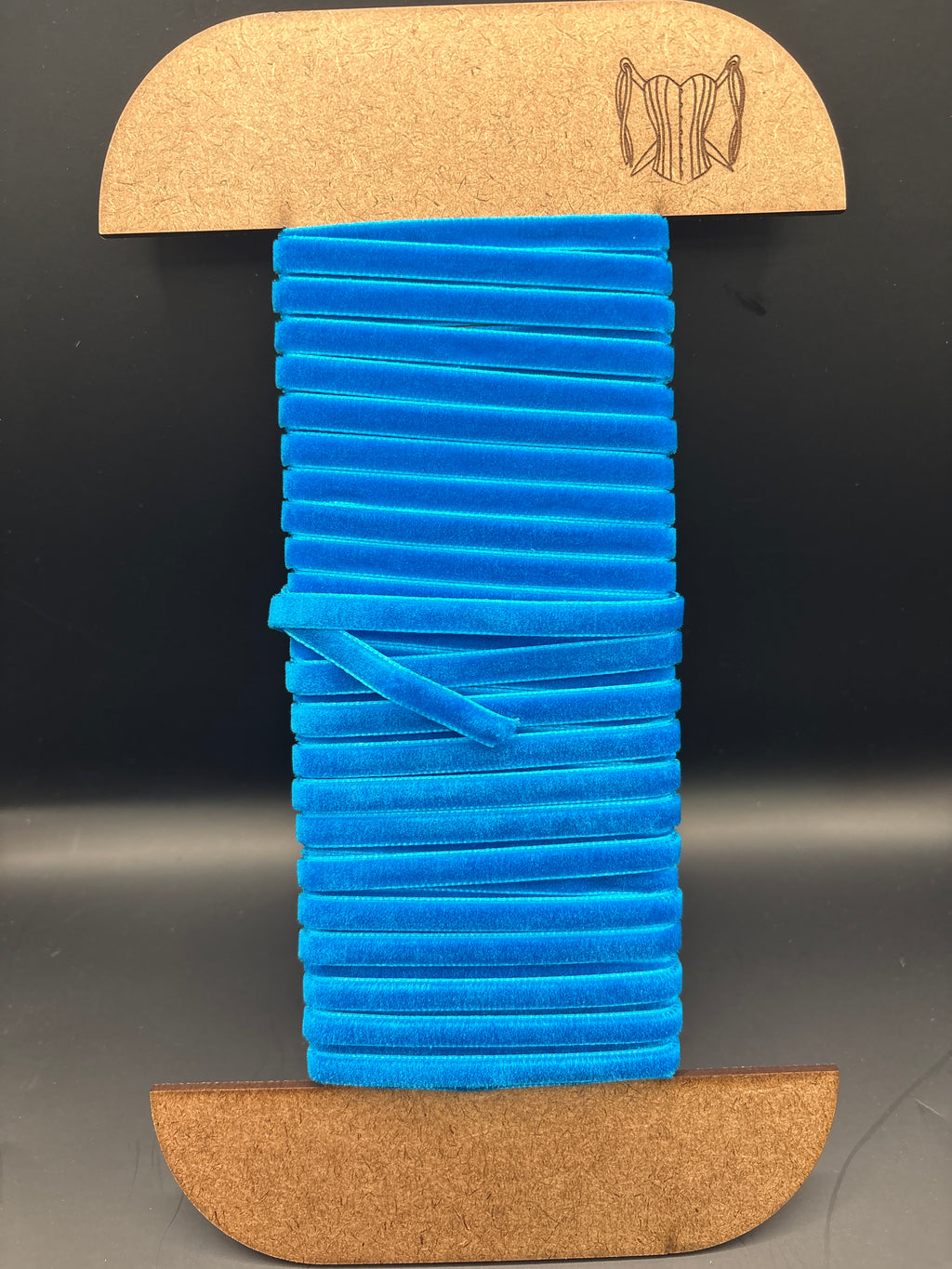 Bright blue velvet ribbon 7mm