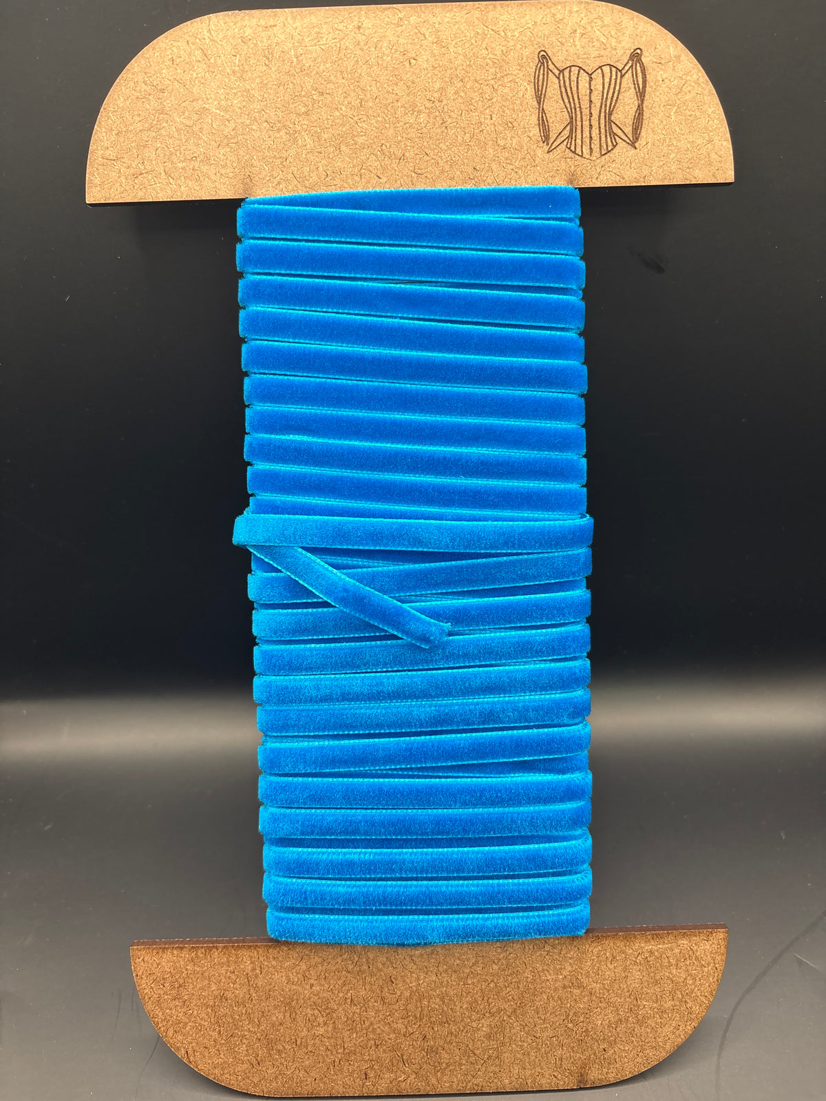 Bright blue velvet ribbon 7mm