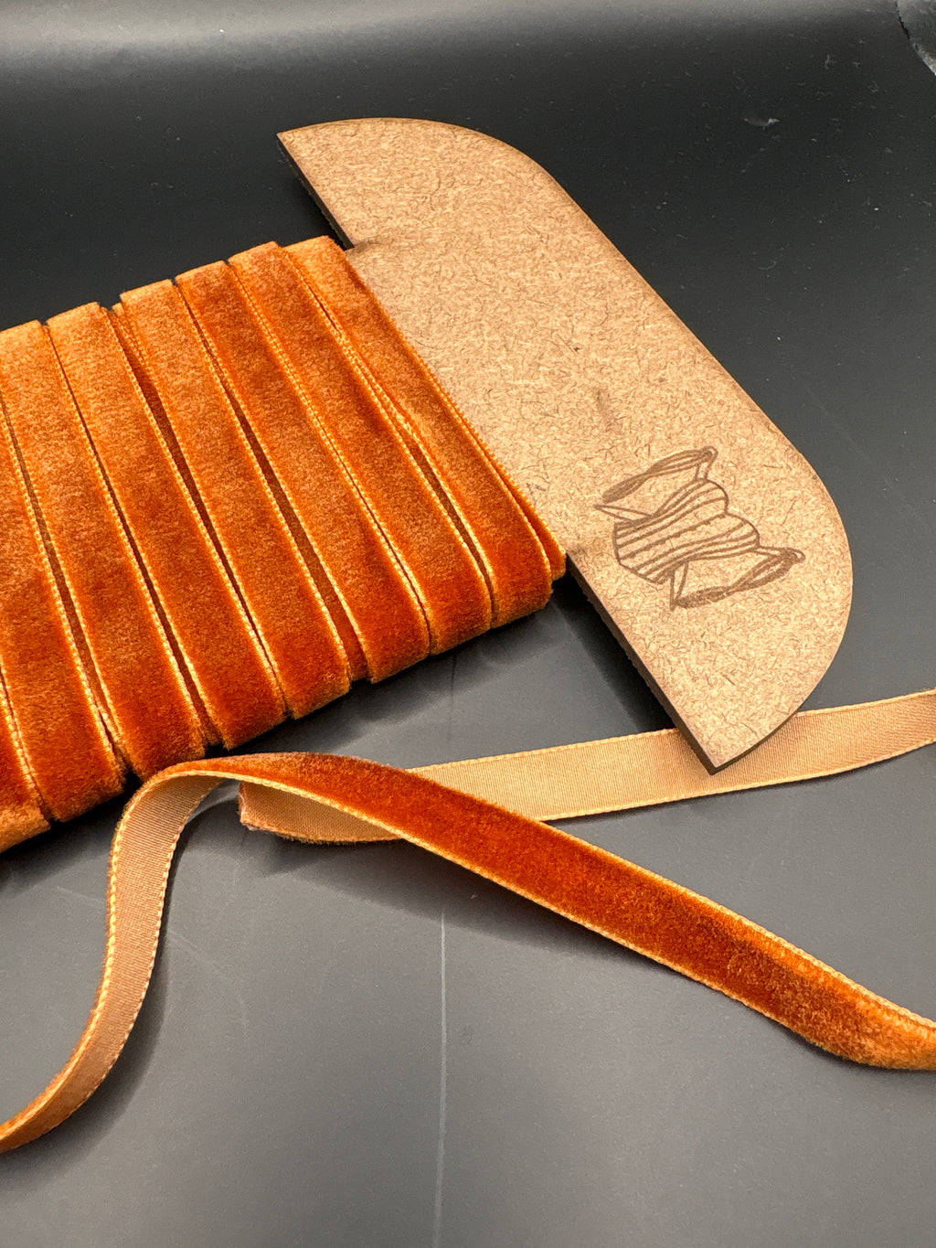 Rust velvet ribbon 10mm