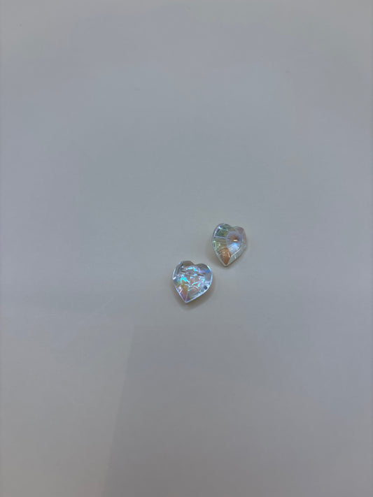Small Clear Heart shaped buttons