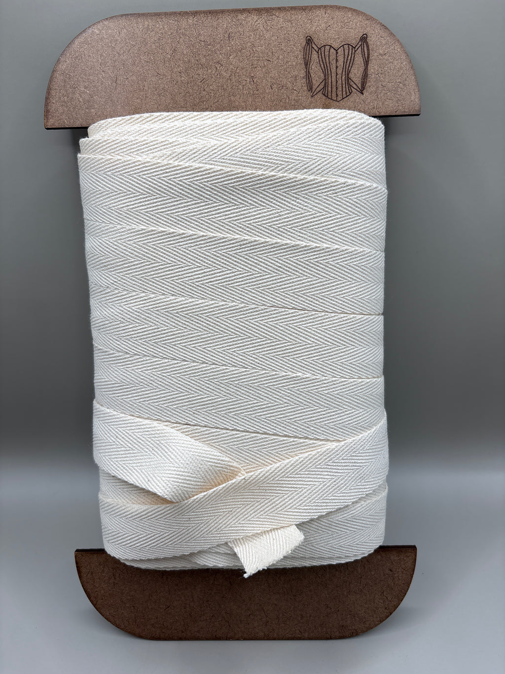 Cotton herringbone webbing natural