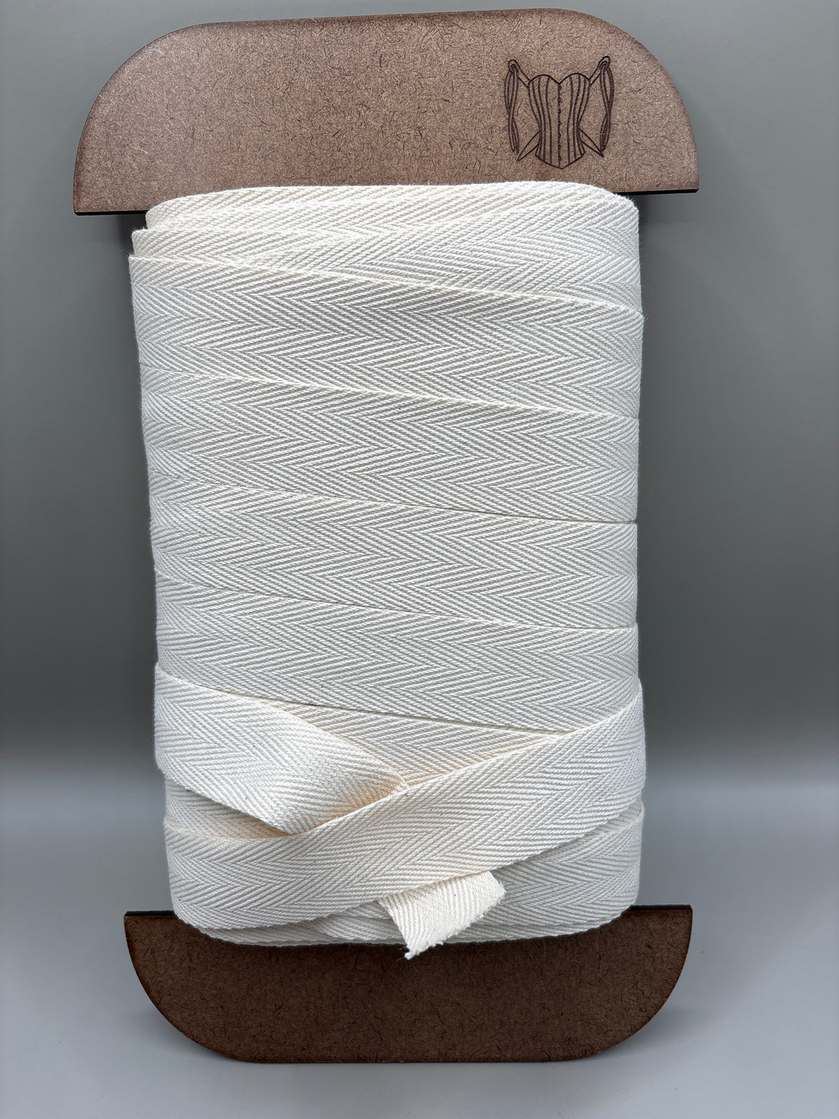 Cotton herringbone webbing natural