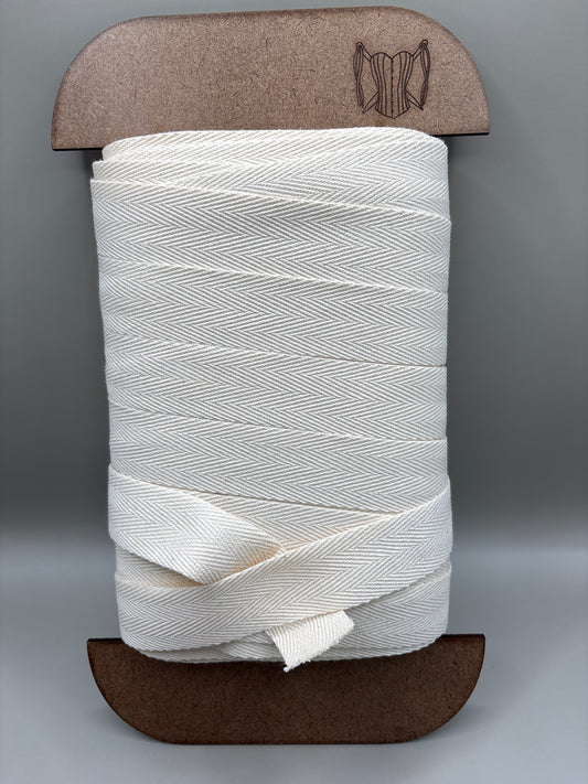 Cotton herringbone webbing natural