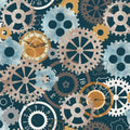 Steampunk Cogs and Clocks cotton fabric