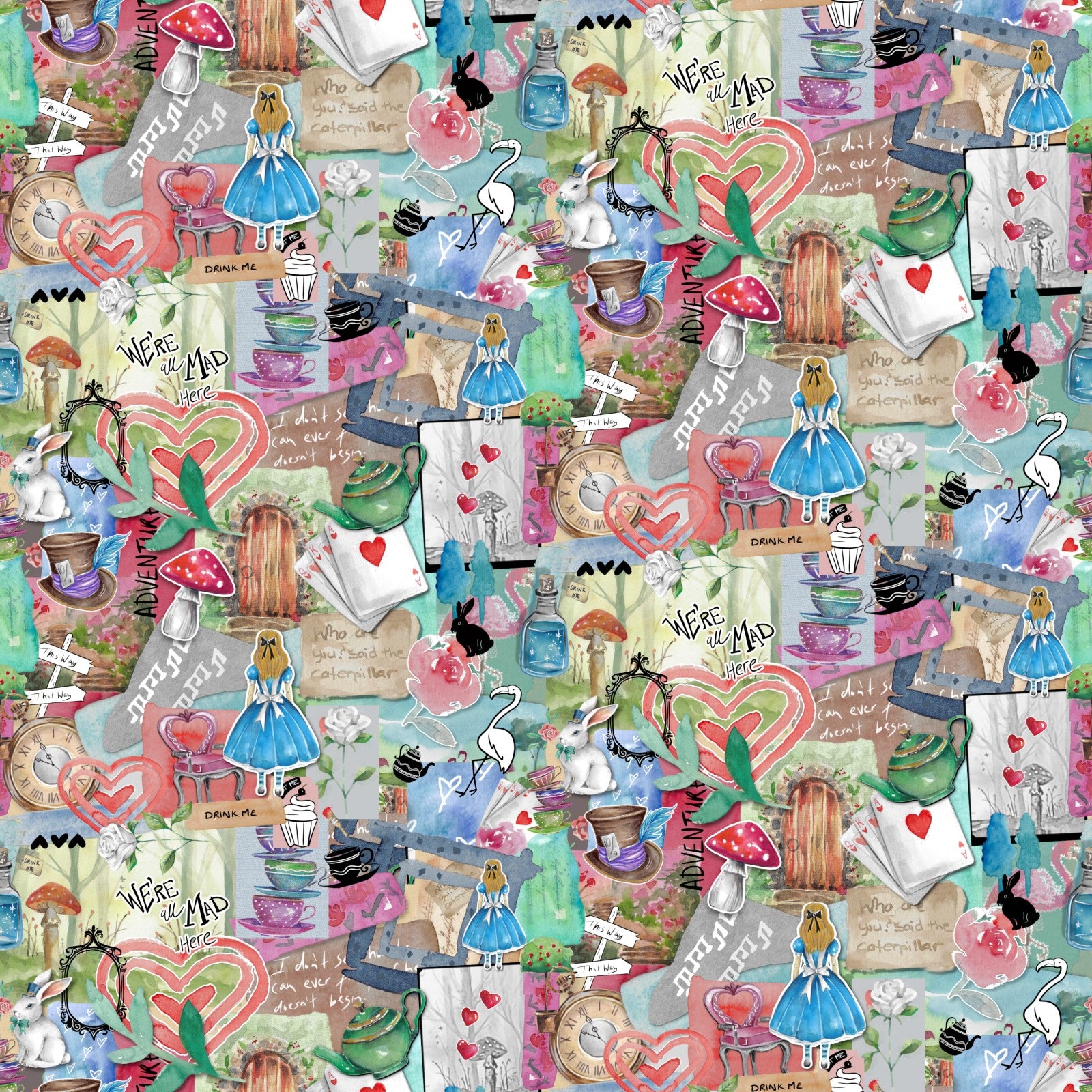 Alice Collage cotton fabric