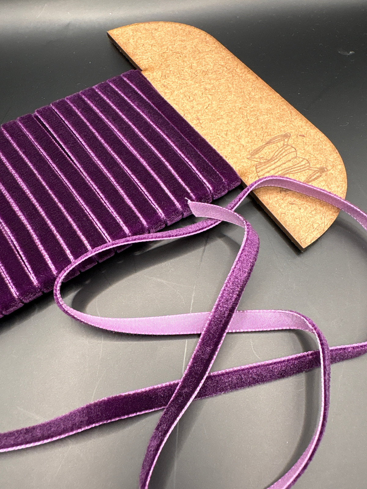 Plum velvet ribbon 7mm