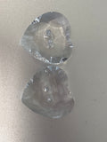 Large clear heart shaped button