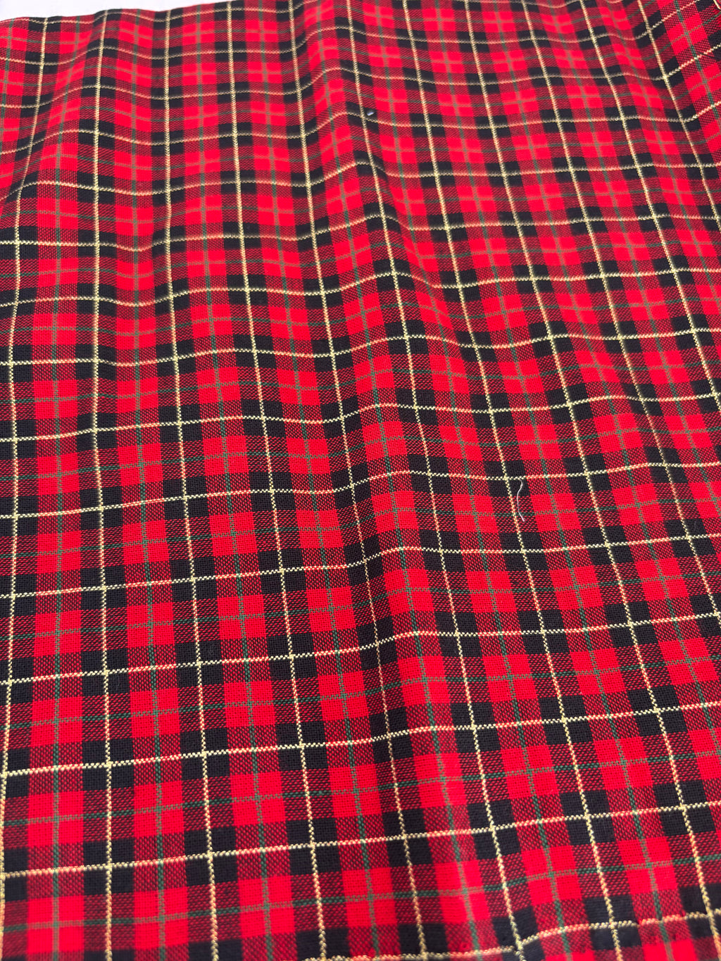 Tartan Metallic Cotton black  & red
