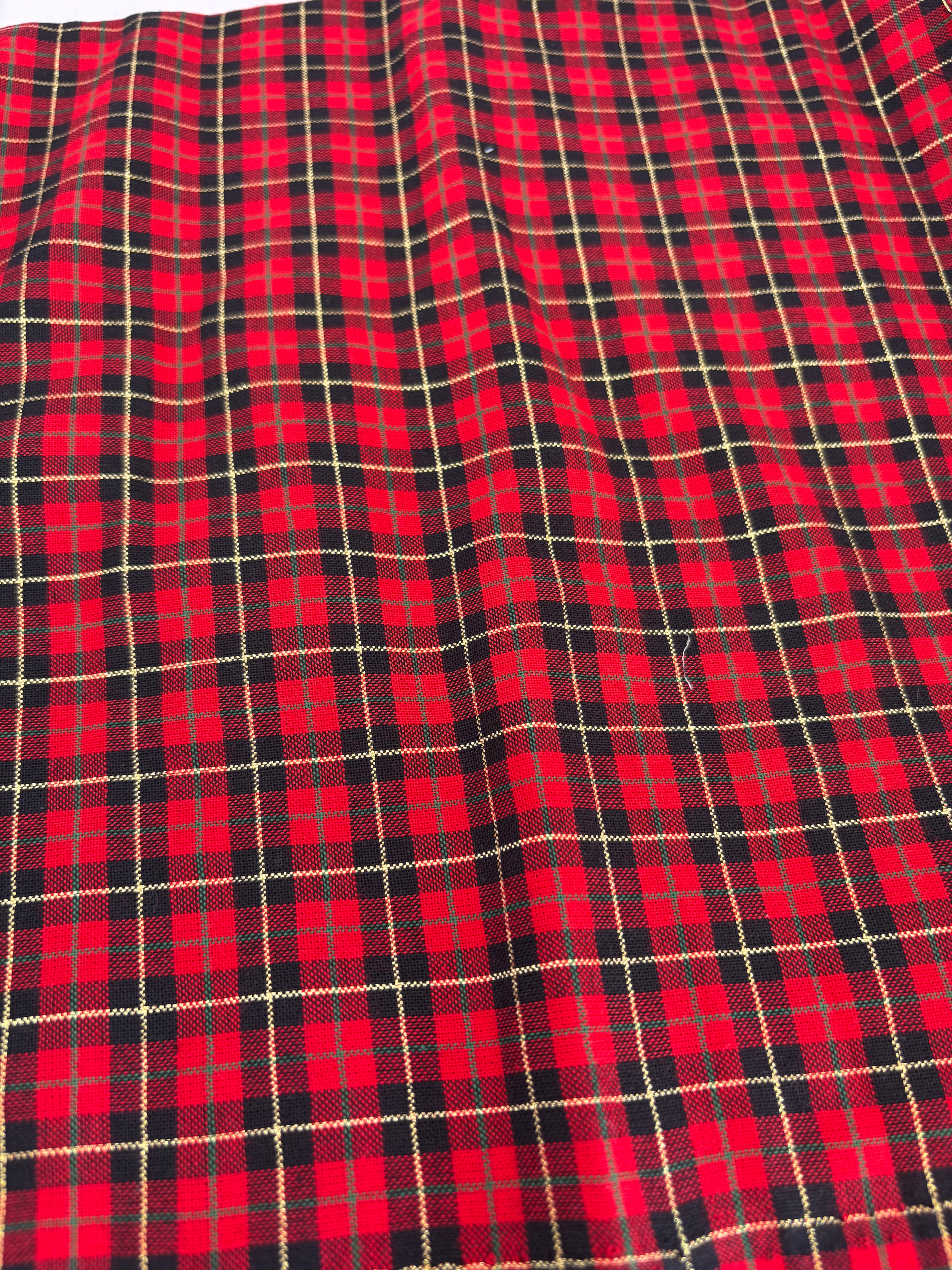 Tartan Metallic Cotton black  & red