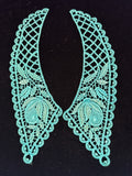 Bright Turquoise Lace collar Guipure type