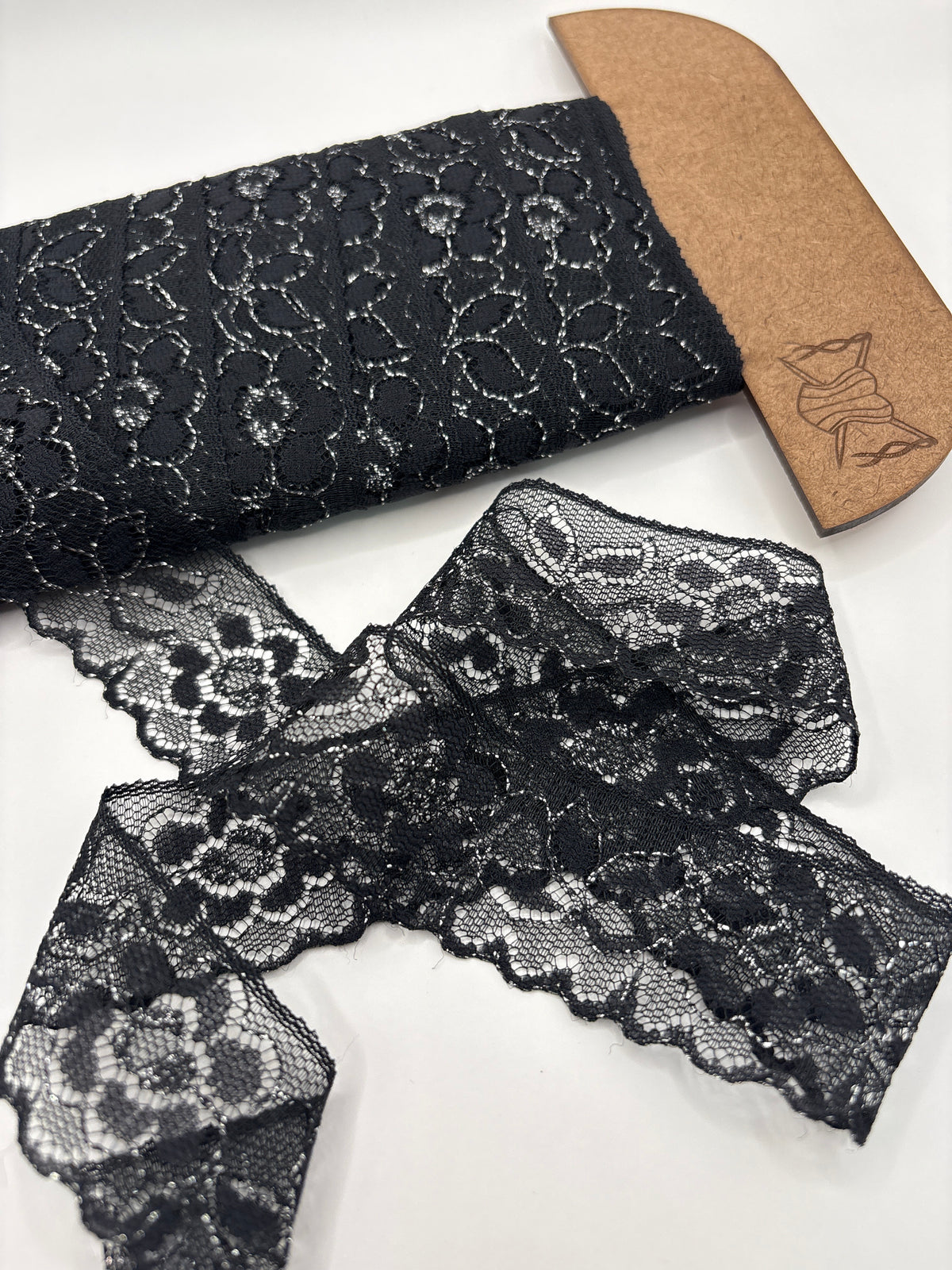 Black and sliver lace