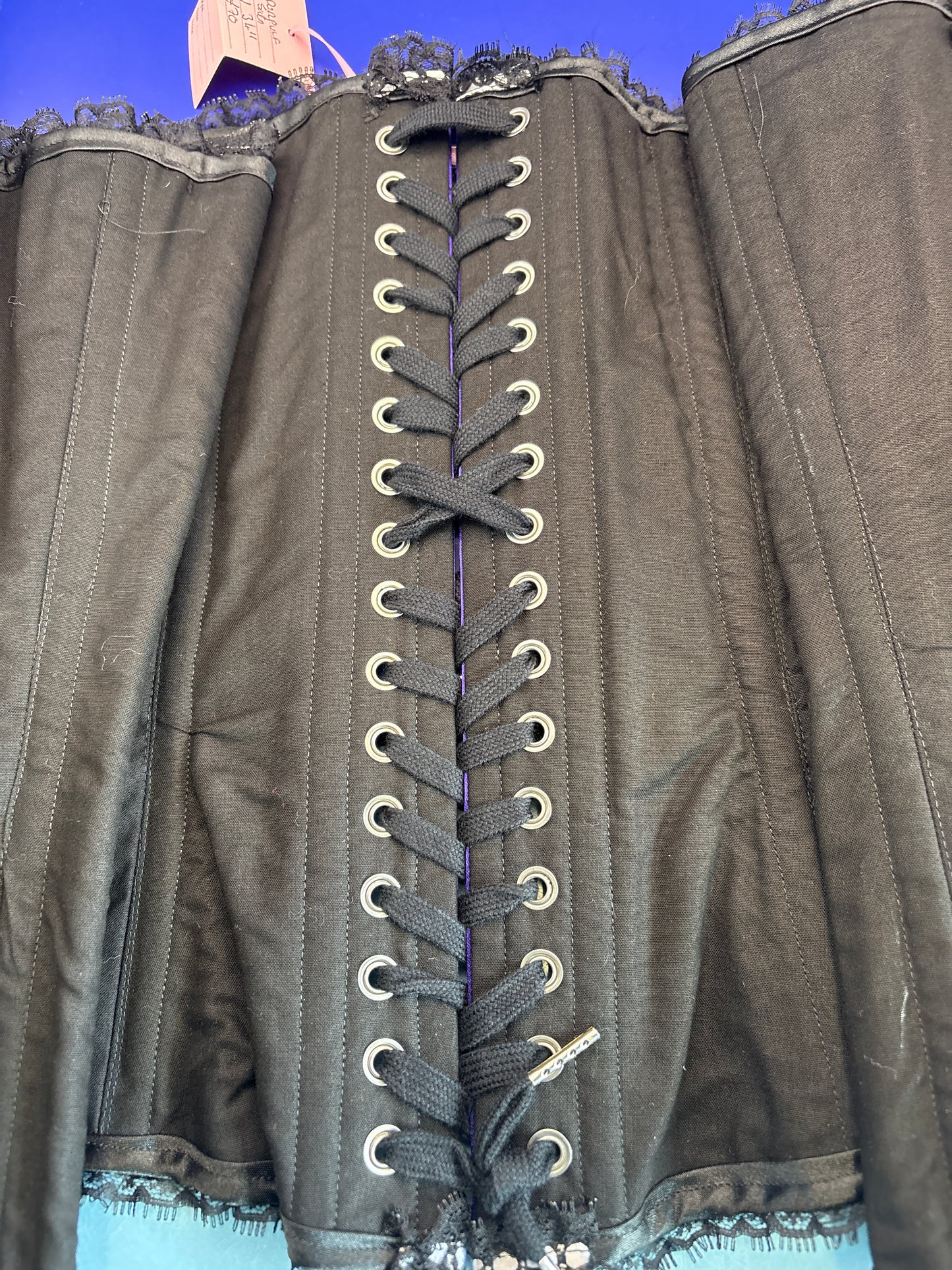 Purple satin Coutil corset