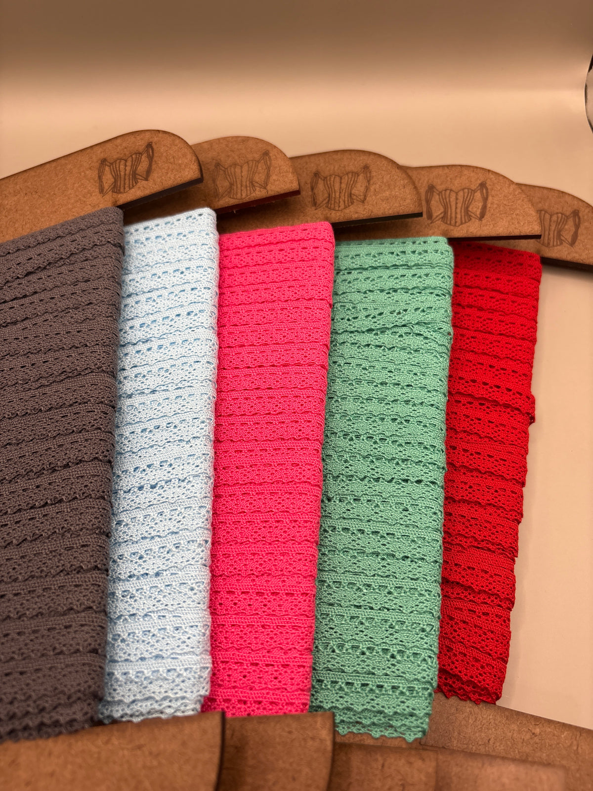 Coloured Lace trim 10mm wide