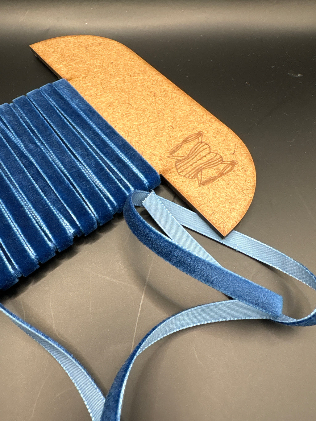 Royal blue velvet ribbon 7mm