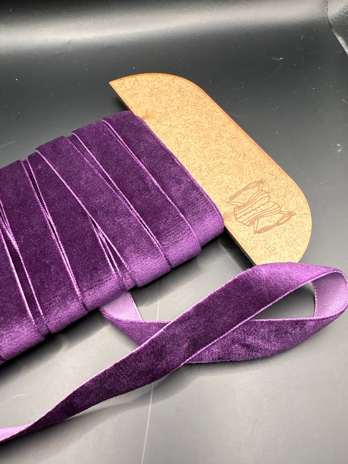 Plum velvet ribbon 16mm