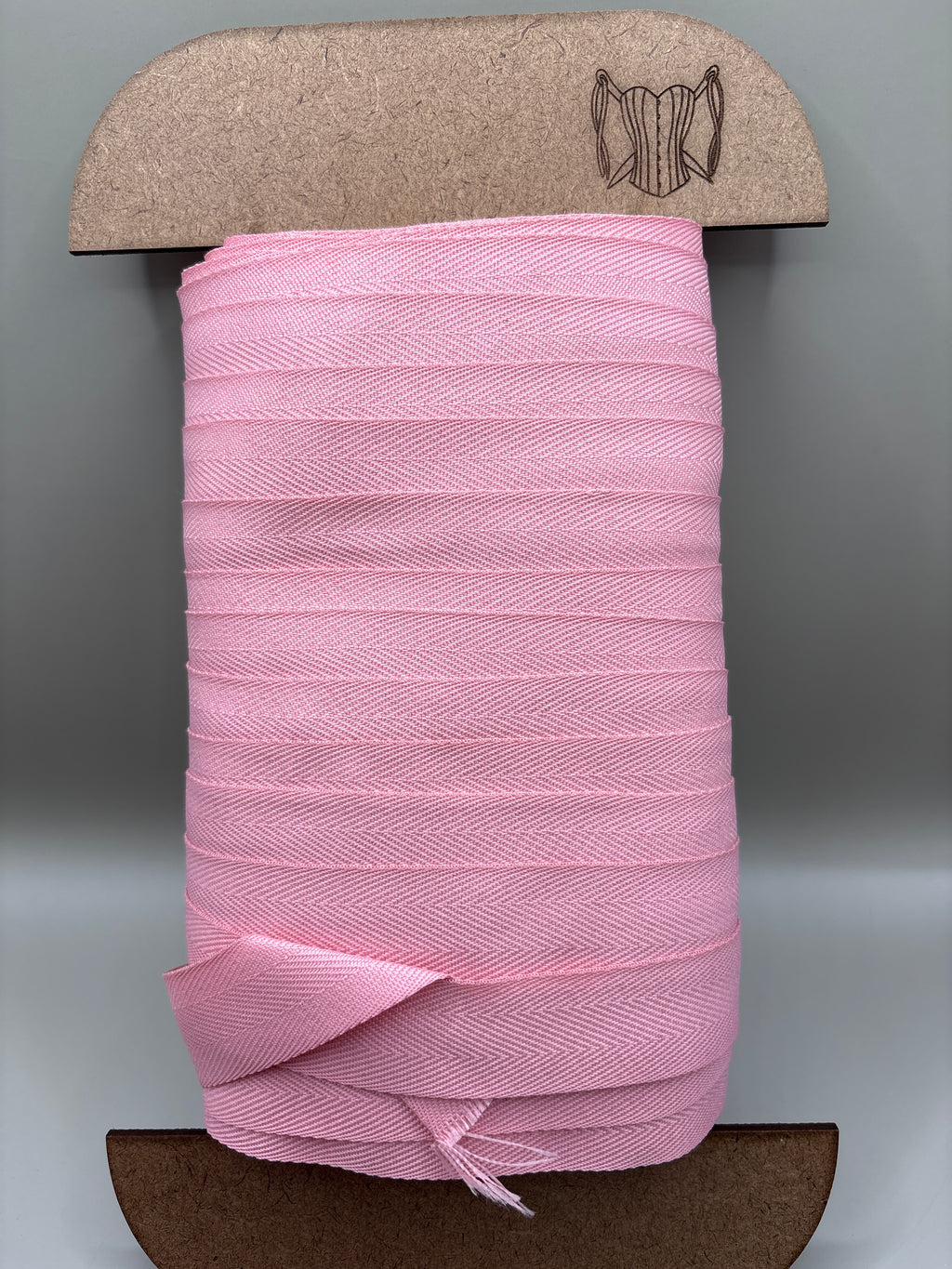 Candy pink soft herring bone webbing / ribbon
