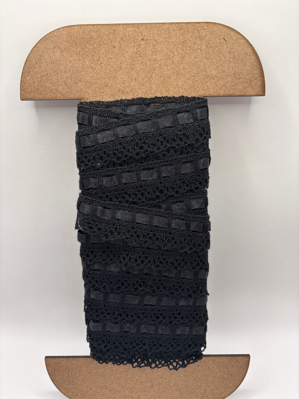 Black cotton lace with black ribbon