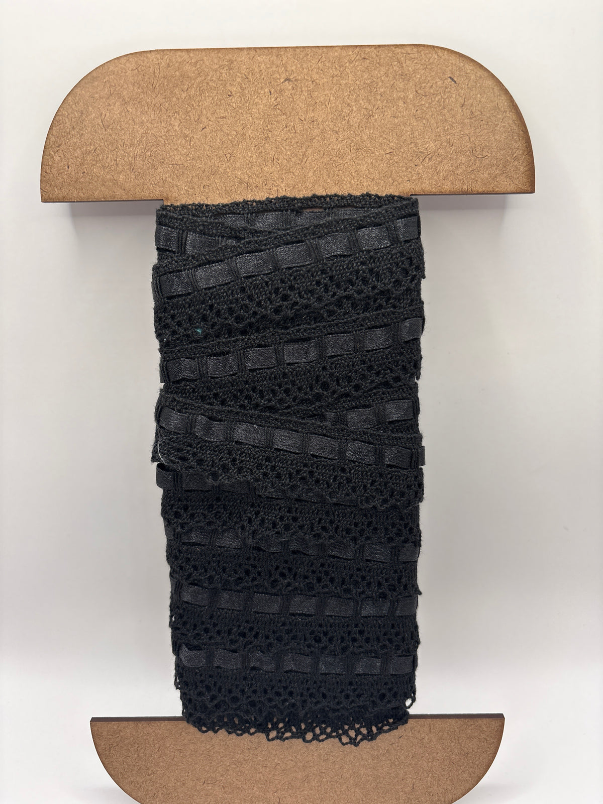 Black cotton lace with black ribbon