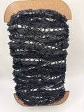 Black lace with sliver ribbon