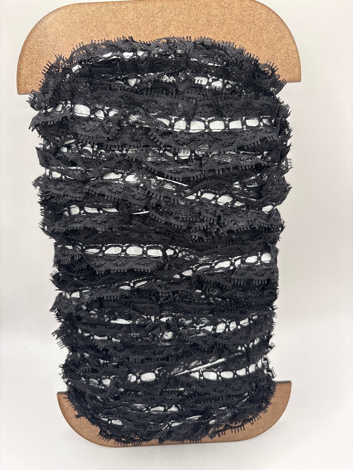 Black lace with sliver ribbon